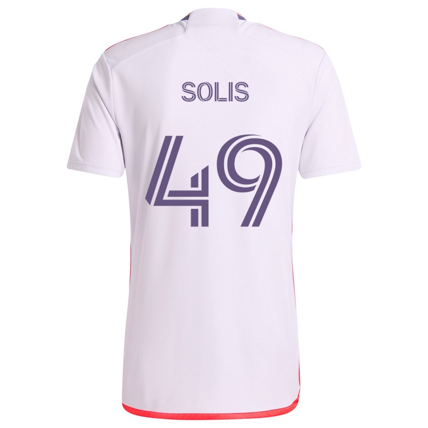 Kinder Jhon Solís #49 Weiß Rot Lila Auswärtstrikot Trikot 2024/25 T-Shirt Schweiz