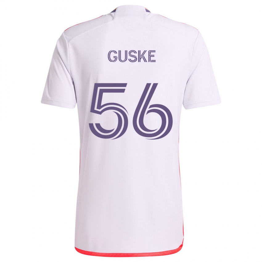 Kinder Colin Guske #56 Weiß Rot Lila Auswärtstrikot Trikot 2024/25 T-Shirt Schweiz