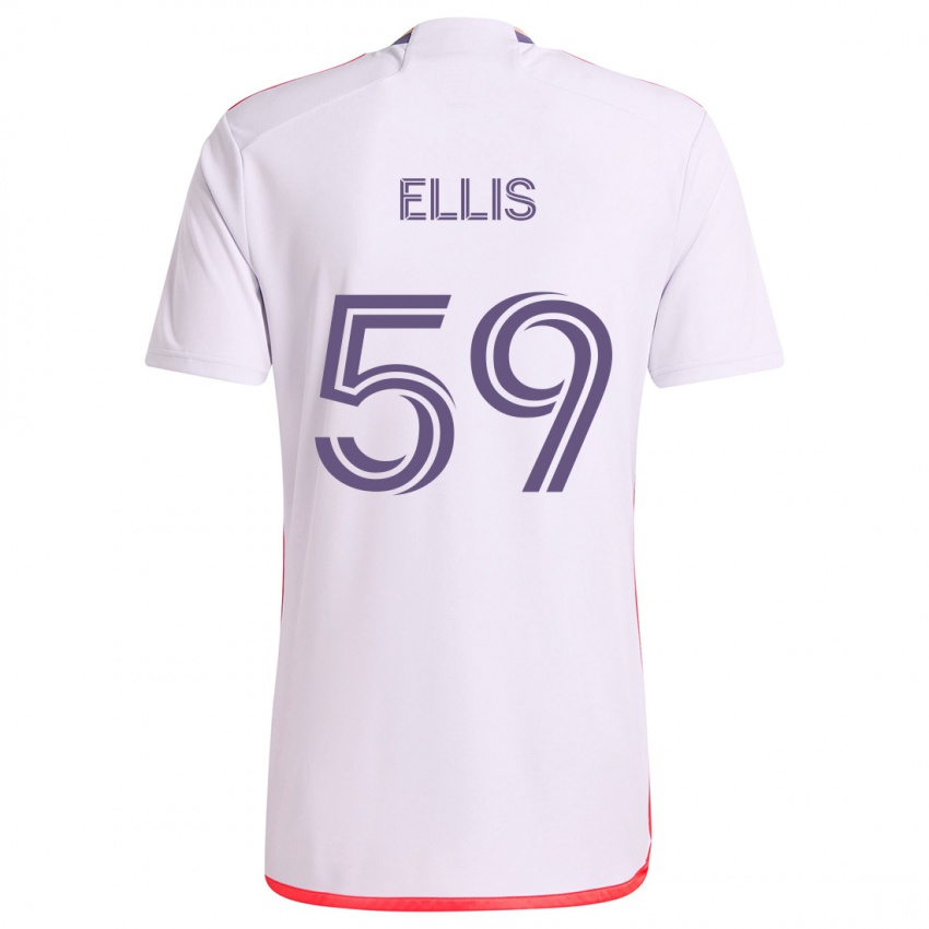 Kinder Justin Ellis #59 Weiß Rot Lila Auswärtstrikot Trikot 2024/25 T-Shirt Schweiz