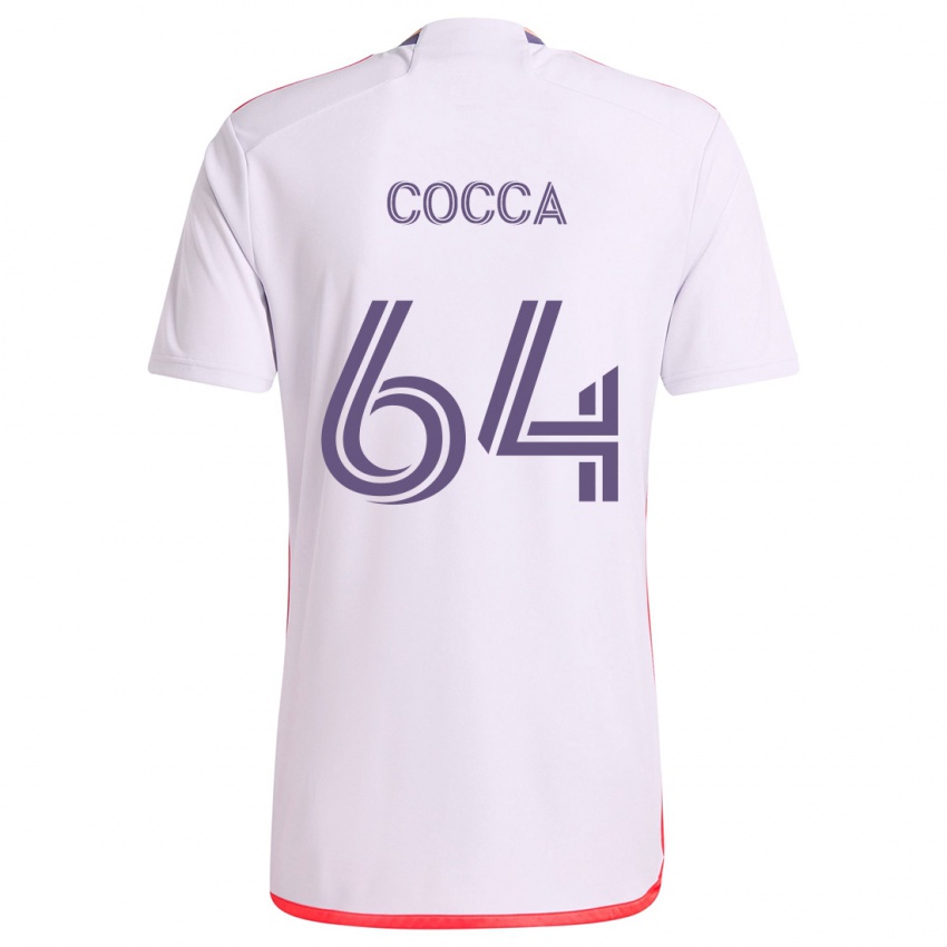 Kinder Manuel Cocca #64 Weiß Rot Lila Auswärtstrikot Trikot 2024/25 T-Shirt Schweiz