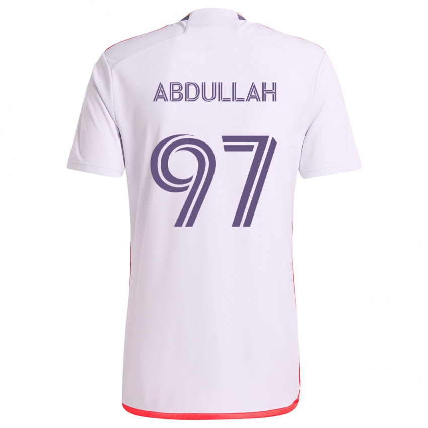 Kinder Majed Abdullah #97 Weiß Rot Lila Auswärtstrikot Trikot 2024/25 T-Shirt Schweiz