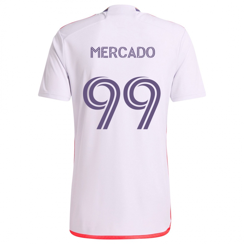 Kinder Carlos Mercado #99 Weiß Rot Lila Auswärtstrikot Trikot 2024/25 T-Shirt Schweiz