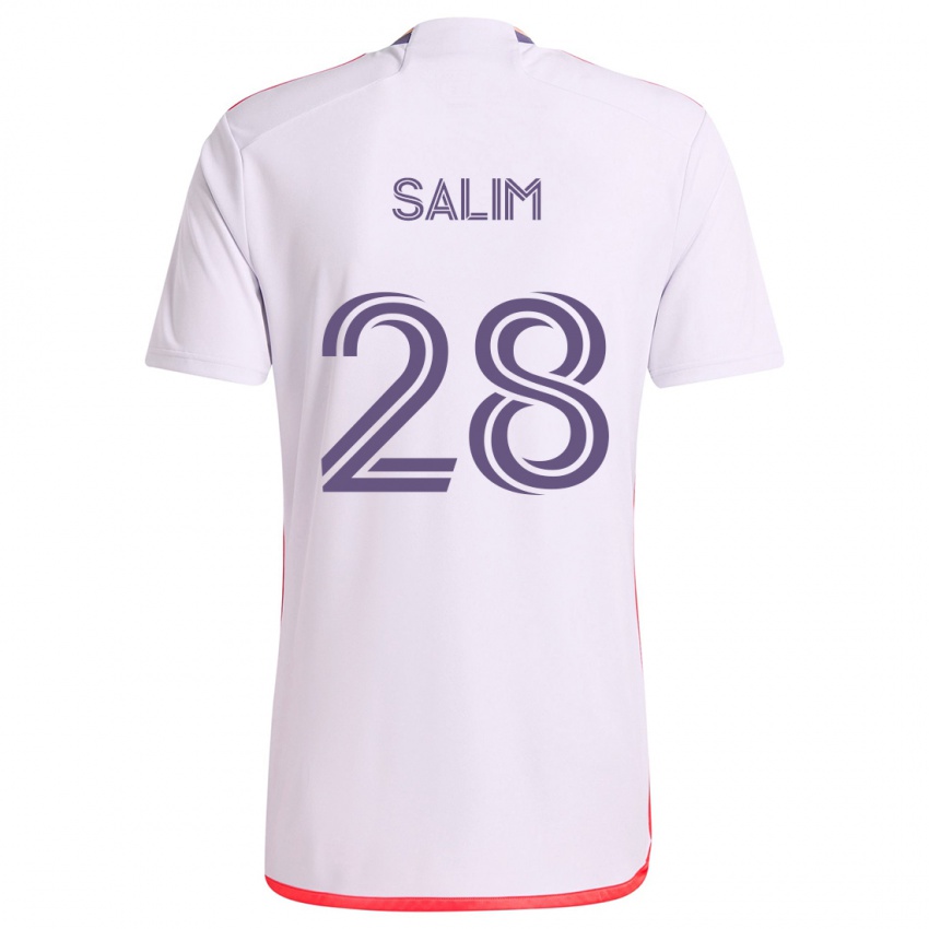 Kinder Abdi Salim #28 Weiß Rot Lila Auswärtstrikot Trikot 2024/25 T-Shirt Schweiz