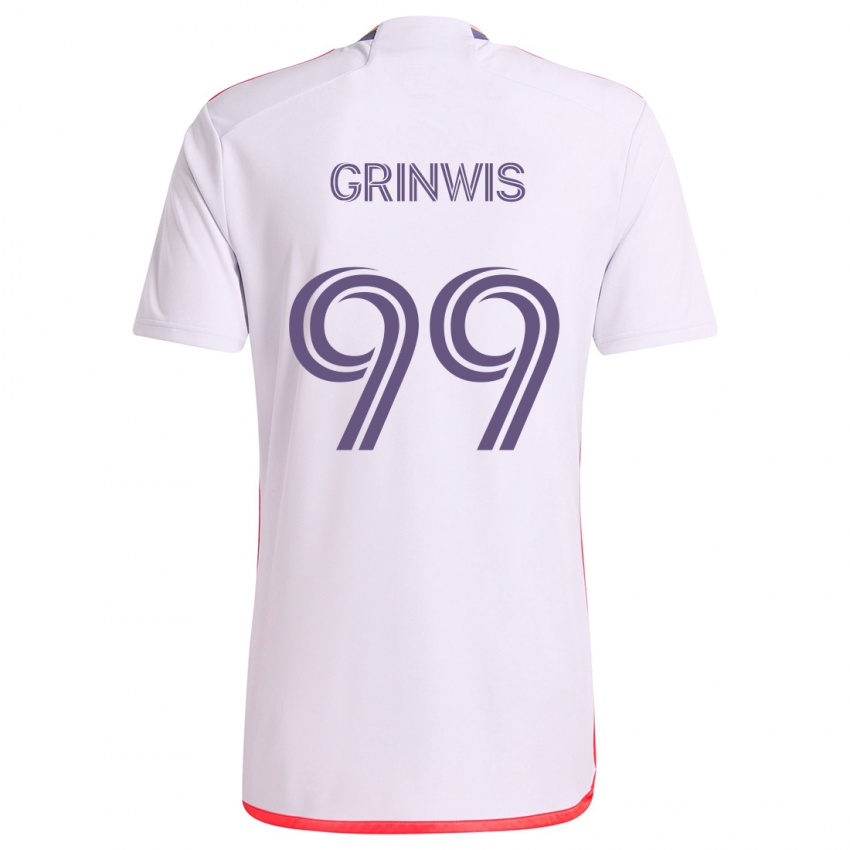 Kinder Adam Grinwis #99 Weiß Rot Lila Auswärtstrikot Trikot 2024/25 T-Shirt Schweiz