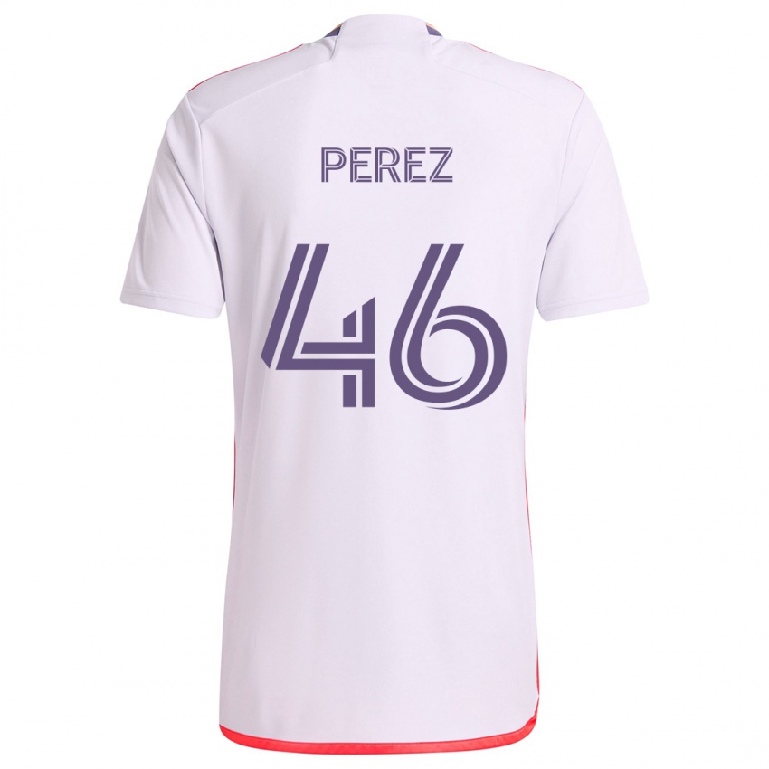 Kinder Franco Pérez #46 Weiß Rot Lila Auswärtstrikot Trikot 2024/25 T-Shirt Schweiz