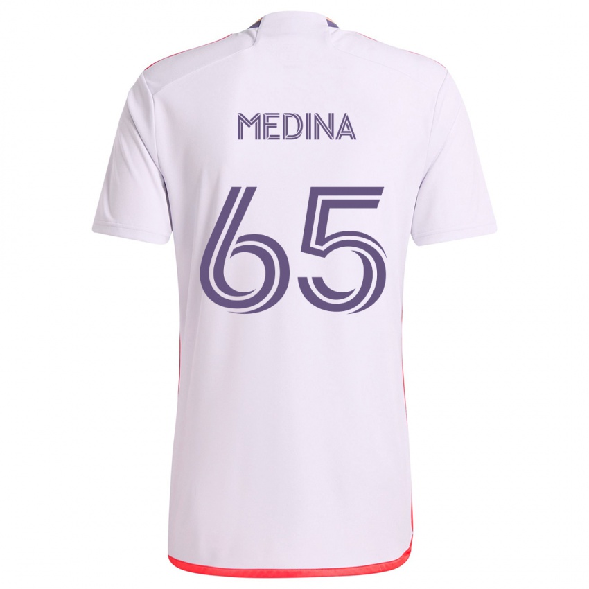 Kinder Cristian Medina #65 Weiß Rot Lila Auswärtstrikot Trikot 2024/25 T-Shirt Schweiz