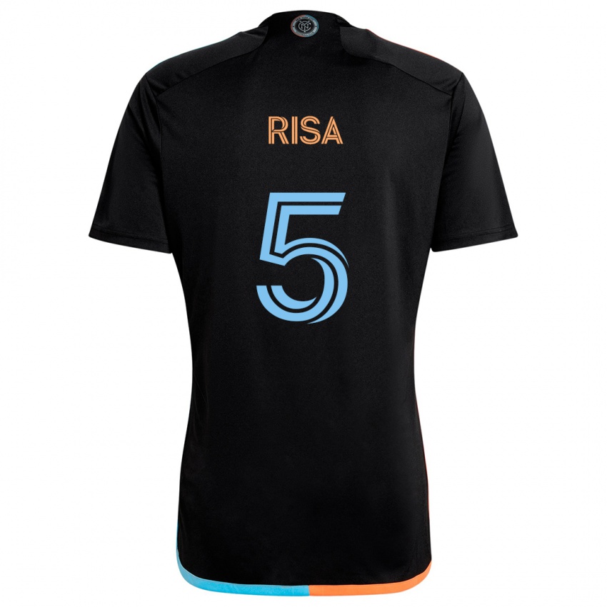 Enfant Maillot Birk Risa #5 Noir Orange Bleu Tenues Extérieur 2024/25 T-Shirt Suisse