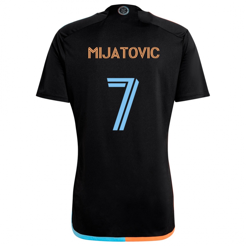 Kinder Jovan Mijatovic #7 Schwarz Orange Blau Auswärtstrikot Trikot 2024/25 T-Shirt Schweiz