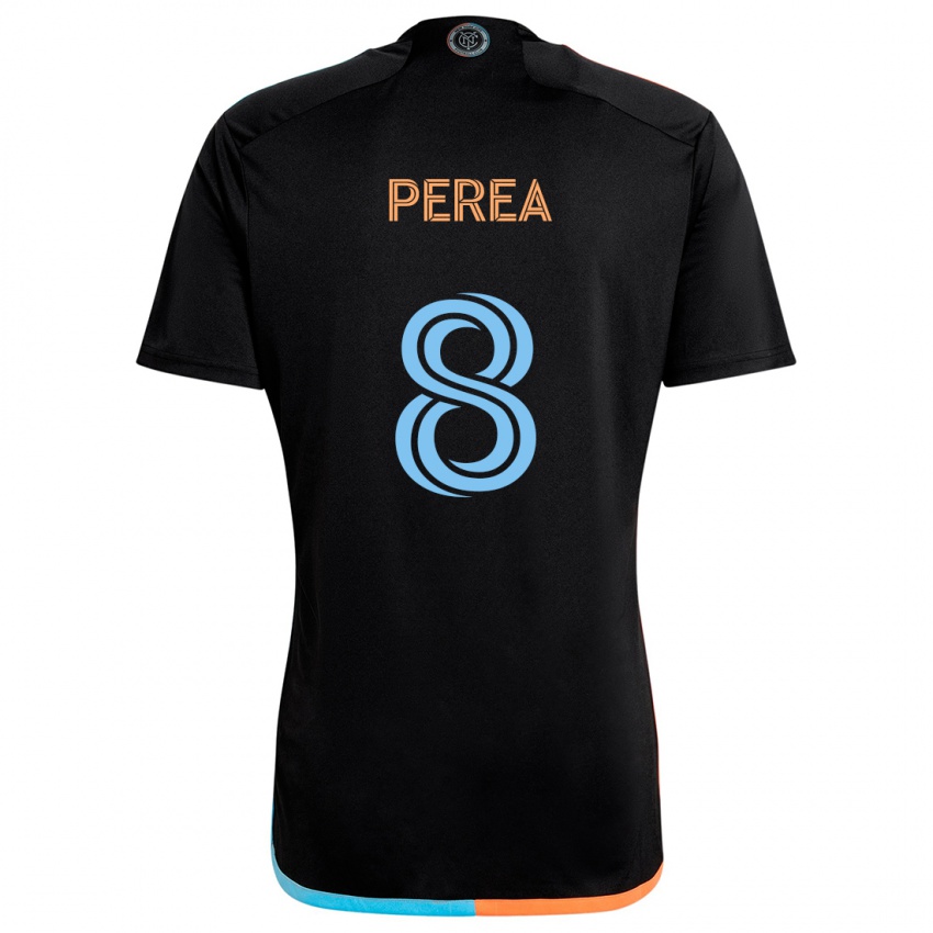 Enfant Maillot Andrés Perea #8 Noir Orange Bleu Tenues Extérieur 2024/25 T-Shirt Suisse