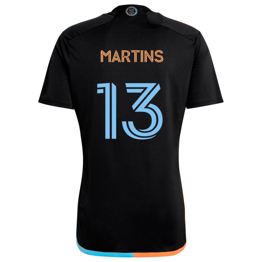 Kinder Thiago Martins #13 Schwarz Orange Blau Auswärtstrikot Trikot 2024/25 T-Shirt Schweiz