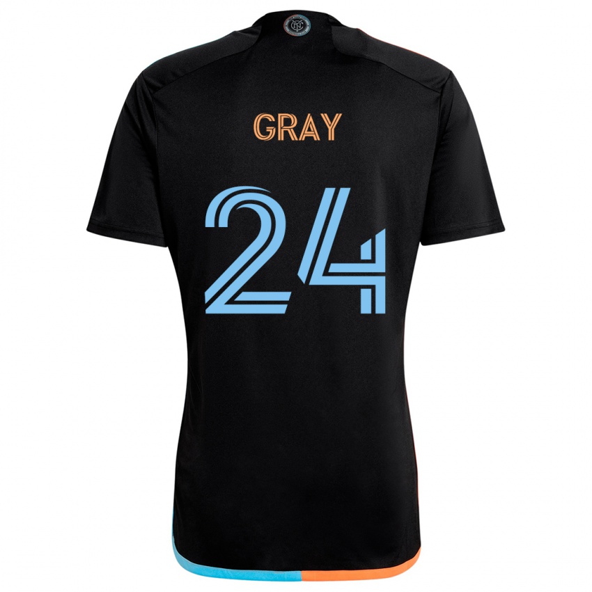 Kinder Tayvon Gray #24 Schwarz Orange Blau Auswärtstrikot Trikot 2024/25 T-Shirt Schweiz