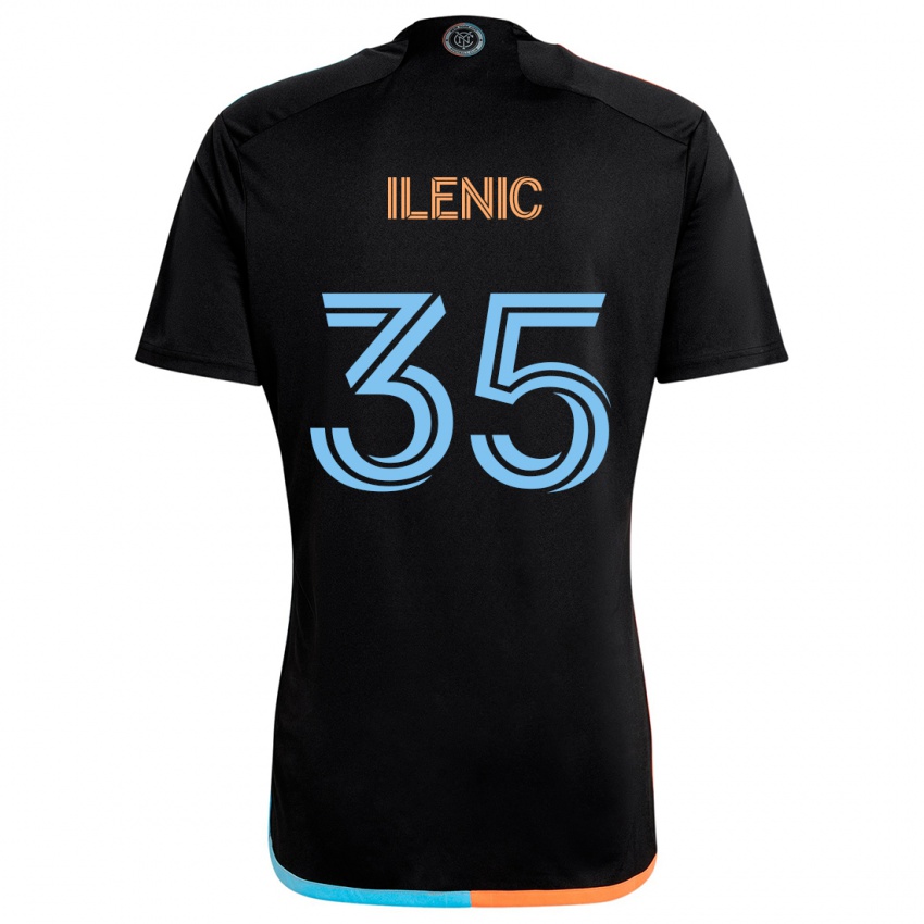 Kinder Mitja Ilenic #35 Schwarz Orange Blau Auswärtstrikot Trikot 2024/25 T-Shirt Schweiz