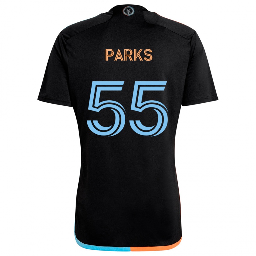 Kinder Keaton Parks #55 Schwarz Orange Blau Auswärtstrikot Trikot 2024/25 T-Shirt Schweiz