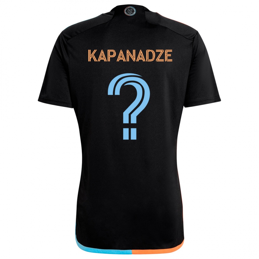 Kinder Nicholas Kapanadze #0 Schwarz Orange Blau Auswärtstrikot Trikot 2024/25 T-Shirt Schweiz