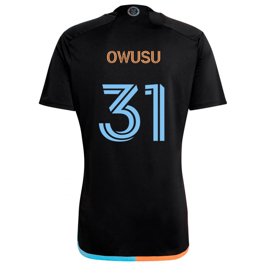 Enfant Maillot Samuel Owusu #31 Noir Orange Bleu Tenues Extérieur 2024/25 T-Shirt Suisse