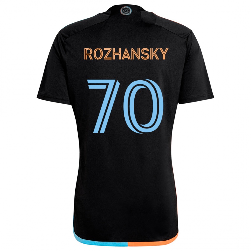 Kinder Jake Rozhansky #70 Schwarz Orange Blau Auswärtstrikot Trikot 2024/25 T-Shirt Schweiz