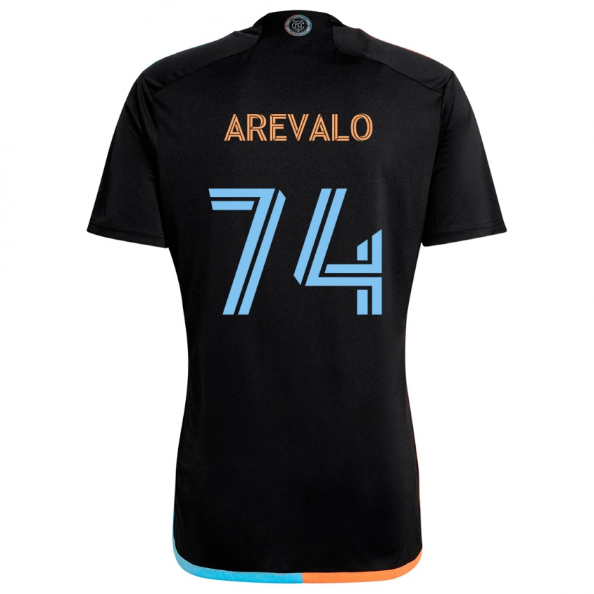 Kinder Ronny Arévalo #74 Schwarz Orange Blau Auswärtstrikot Trikot 2024/25 T-Shirt Schweiz