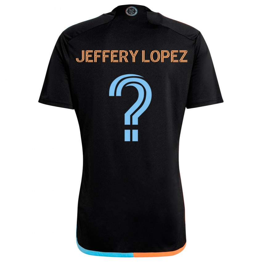 Kinder Jeffery López #0 Schwarz Orange Blau Auswärtstrikot Trikot 2024/25 T-Shirt Schweiz