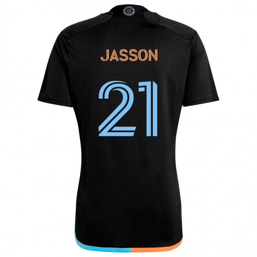 Kinder Andres Jasson #21 Schwarz Orange Blau Auswärtstrikot Trikot 2024/25 T-Shirt Schweiz