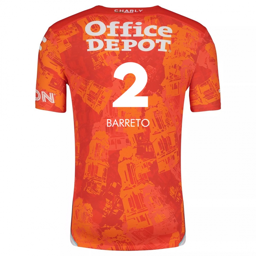 Kinder Sergio Barreto #2 Orange Weiß Auswärtstrikot Trikot 2024/25 T-Shirt Schweiz