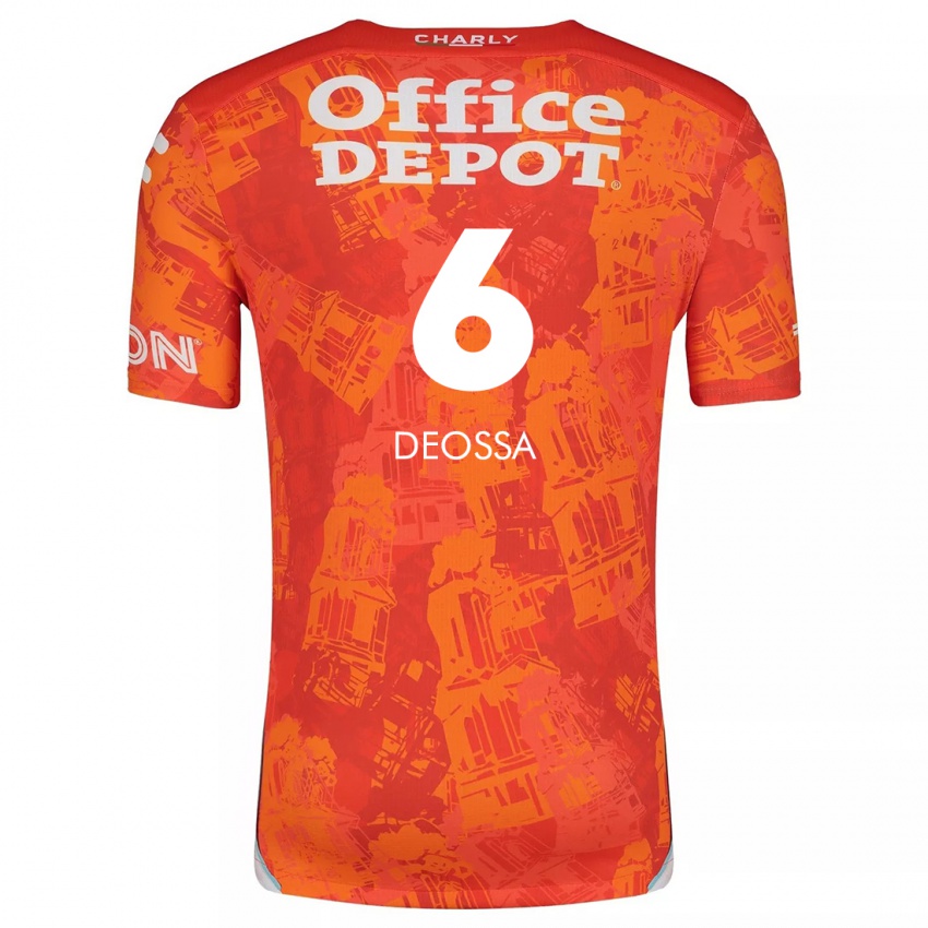 Kinder Nelson Deossa #6 Orange Weiß Auswärtstrikot Trikot 2024/25 T-Shirt Schweiz