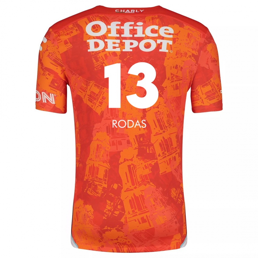 Kinder Carlos Rodas #13 Orange Weiß Auswärtstrikot Trikot 2024/25 T-Shirt Schweiz