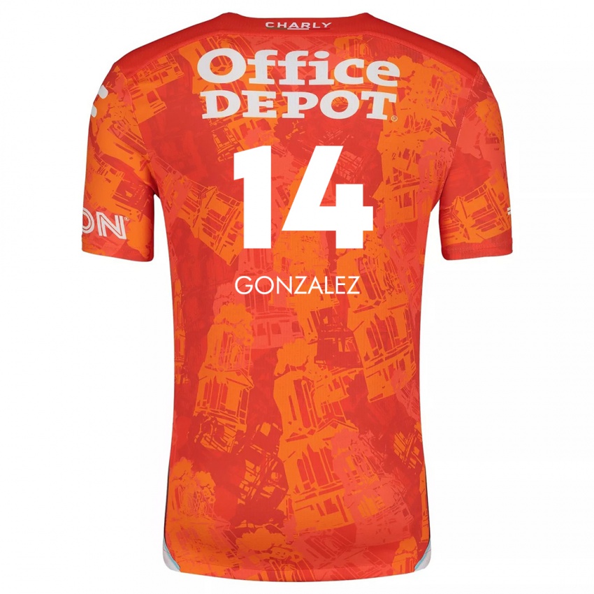 Kinder Arturo González #14 Orange Weiß Auswärtstrikot Trikot 2024/25 T-Shirt Schweiz