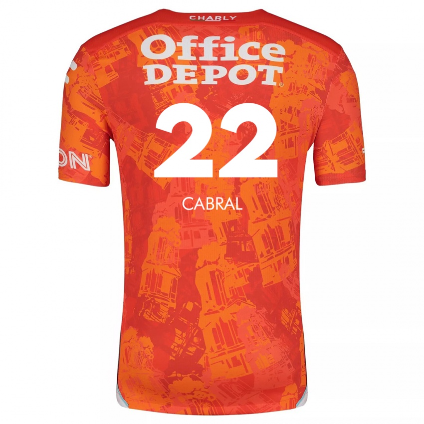 Kinder Gustavo Cabral #22 Orange Weiß Auswärtstrikot Trikot 2024/25 T-Shirt Schweiz