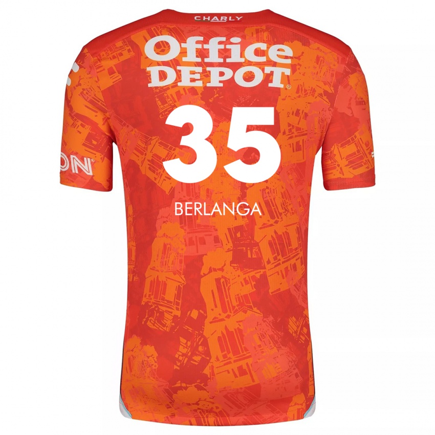 Enfant Maillot Jorge Berlanga #35 Orange White Tenues Extérieur 2024/25 T-Shirt Suisse