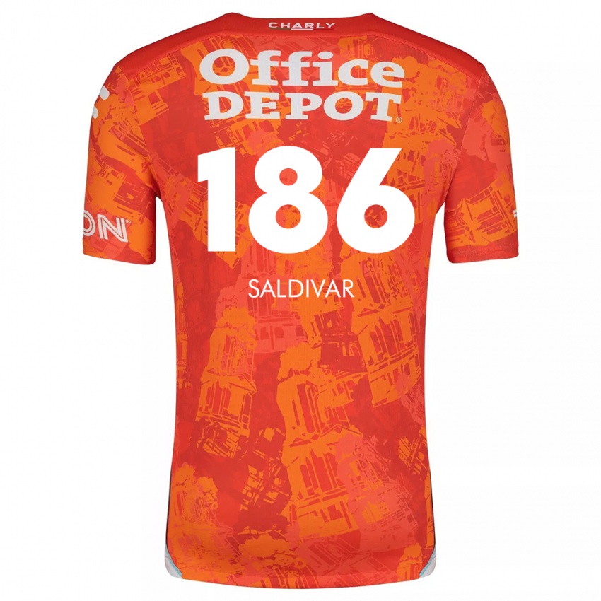 Enfant Maillot José Saldívar #186 Orange White Tenues Extérieur 2024/25 T-Shirt Suisse