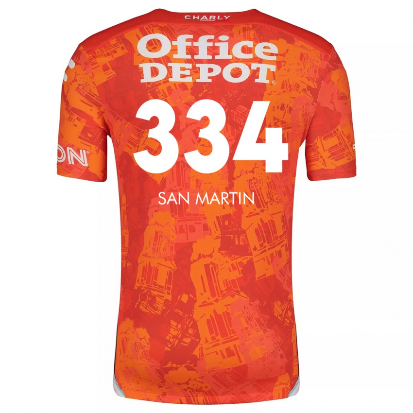 Kinder Uziel San Martín #334 Orange Weiß Auswärtstrikot Trikot 2024/25 T-Shirt Schweiz