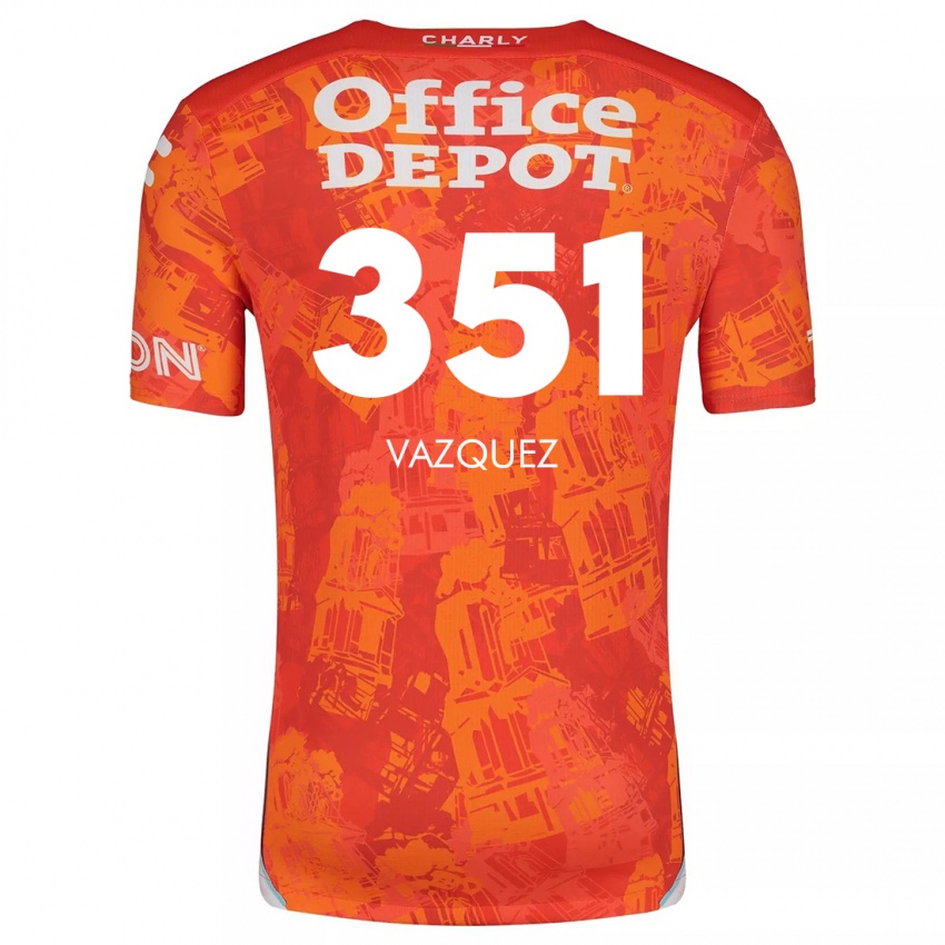 Kinder Maximo Vázquez #351 Orange Weiß Auswärtstrikot Trikot 2024/25 T-Shirt Schweiz