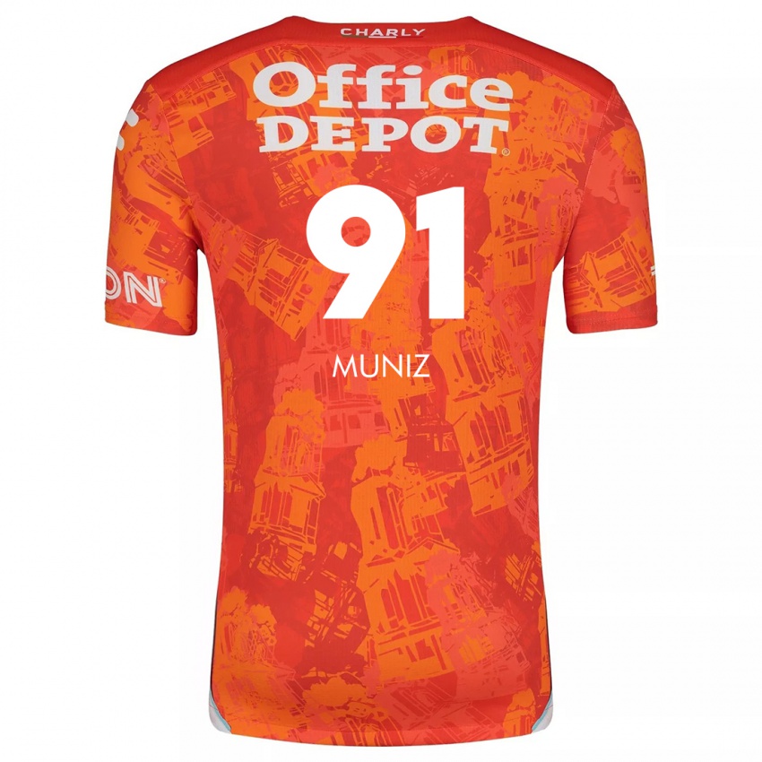 Enfant Maillot Brandon Muñiz #91 Orange White Tenues Extérieur 2024/25 T-Shirt Suisse