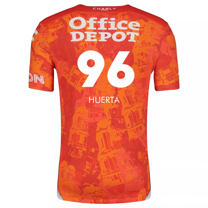 Kinder Edwin Huerta #96 Orange Weiß Auswärtstrikot Trikot 2024/25 T-Shirt Schweiz