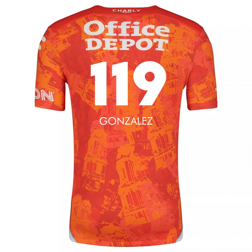 Enfant Maillot Juan González #119 Orange White Tenues Extérieur 2024/25 T-Shirt Suisse