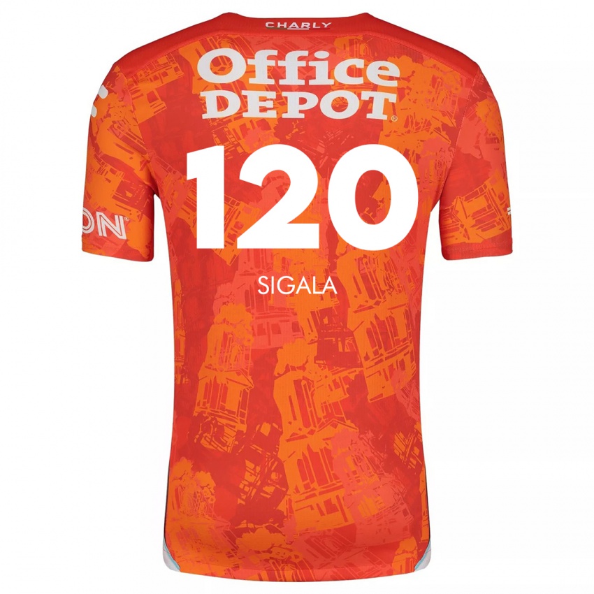 Kinder Juan Sigala #120 Orange Weiß Auswärtstrikot Trikot 2024/25 T-Shirt Schweiz