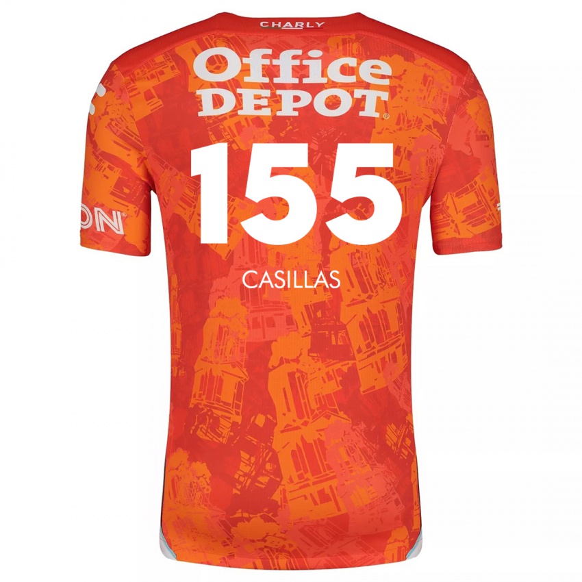 Enfant Maillot Johan Casillas #155 Orange White Tenues Extérieur 2024/25 T-Shirt Suisse