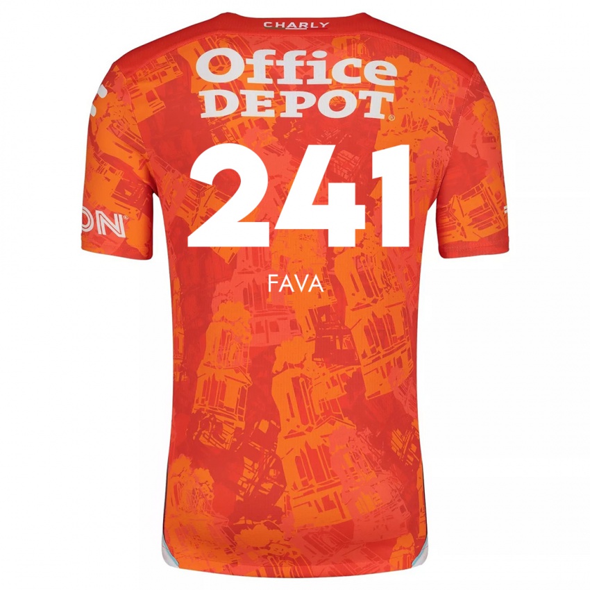 Kinder Marco Fava #241 Orange Weiß Auswärtstrikot Trikot 2024/25 T-Shirt Schweiz