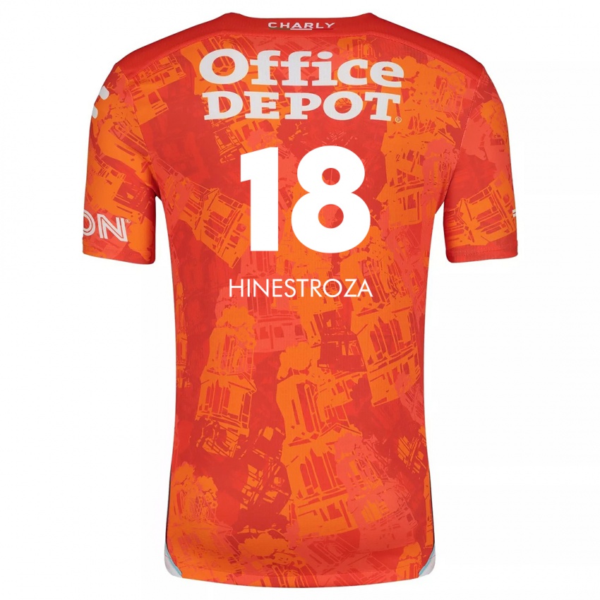 Kinder Marino Hinestroza #18 Orange Weiß Auswärtstrikot Trikot 2024/25 T-Shirt Schweiz