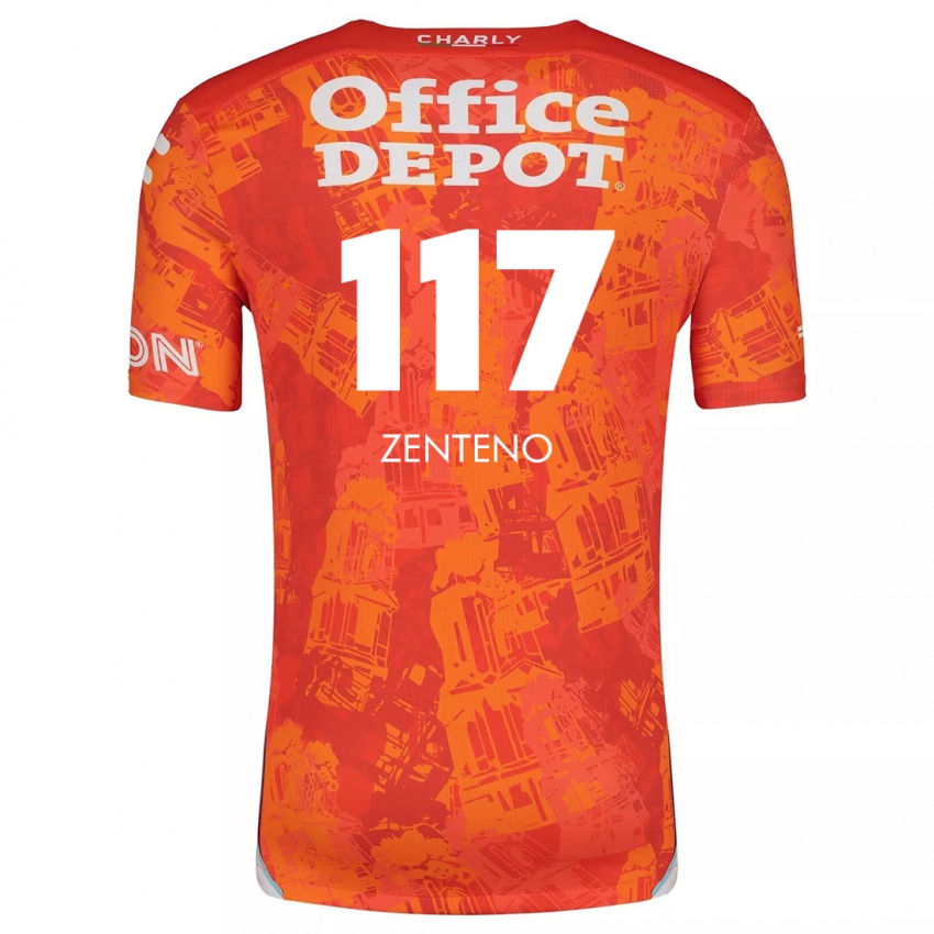 Kinder Gustavo Zenteno #117 Orange Weiß Auswärtstrikot Trikot 2024/25 T-Shirt Schweiz