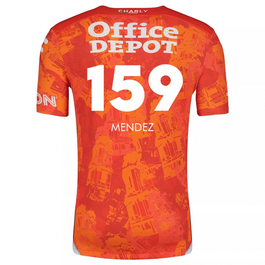 Kinder Daniel Méndez #159 Orange Weiß Auswärtstrikot Trikot 2024/25 T-Shirt Schweiz