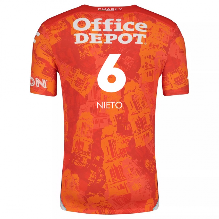 Kinder Karla Nieto #6 Orange Weiß Auswärtstrikot Trikot 2024/25 T-Shirt Schweiz