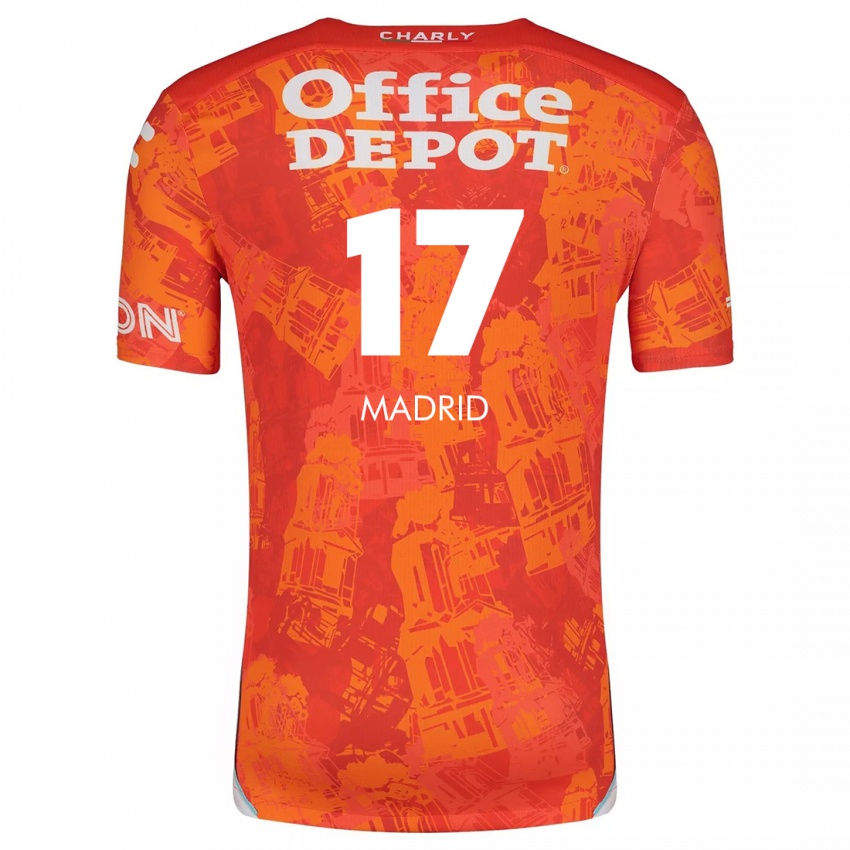 Kinder Yanín Madrid #17 Orange Weiß Auswärtstrikot Trikot 2024/25 T-Shirt Schweiz