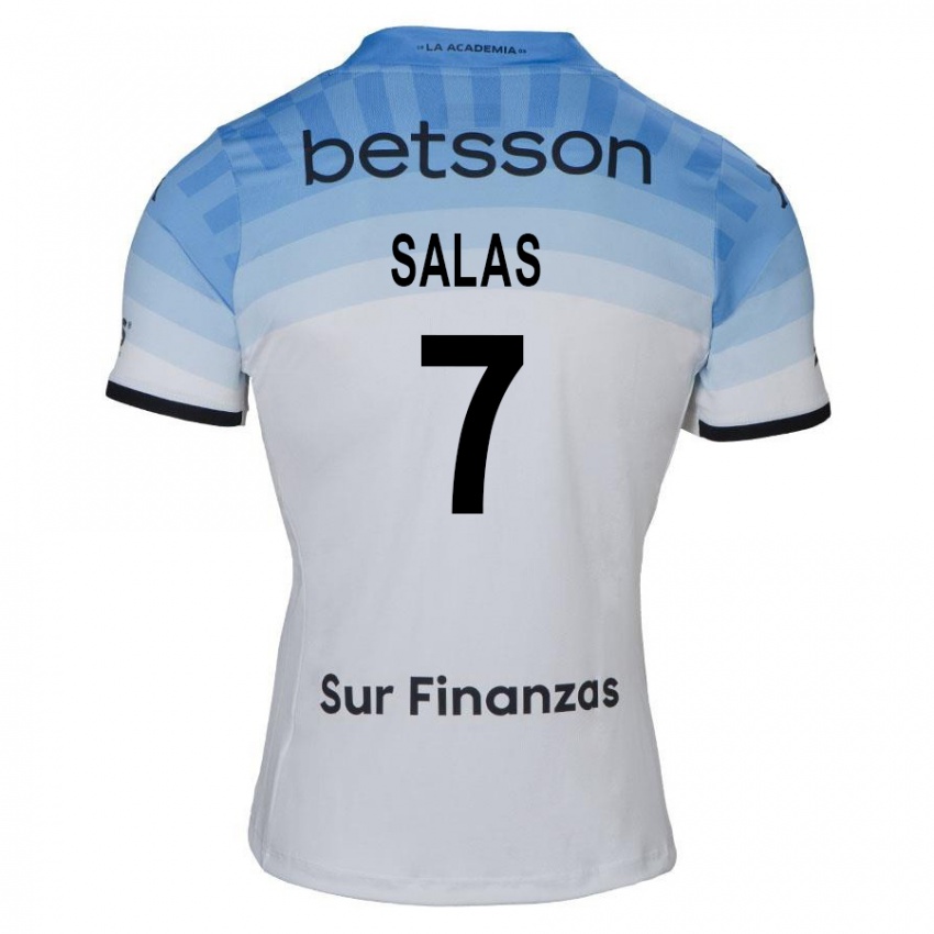 Kinder Maximiliano Salas #7 Weiß Blau Schwarz Auswärtstrikot Trikot 2024/25 T-Shirt Schweiz