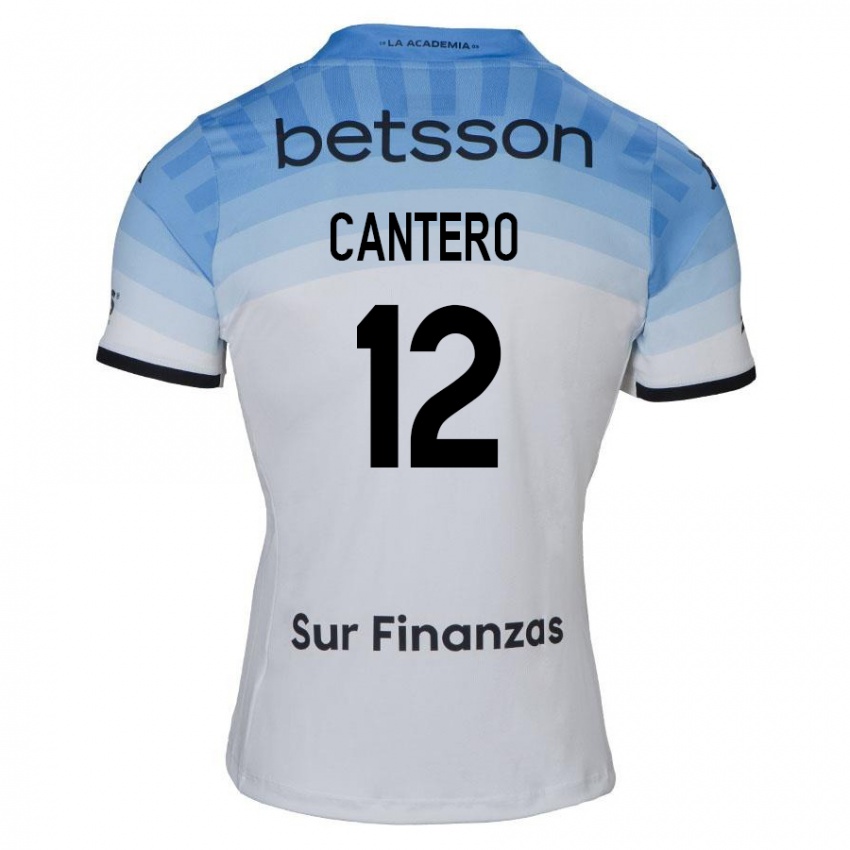 Kinder Milton Cantero #12 Weiß Blau Schwarz Auswärtstrikot Trikot 2024/25 T-Shirt Schweiz