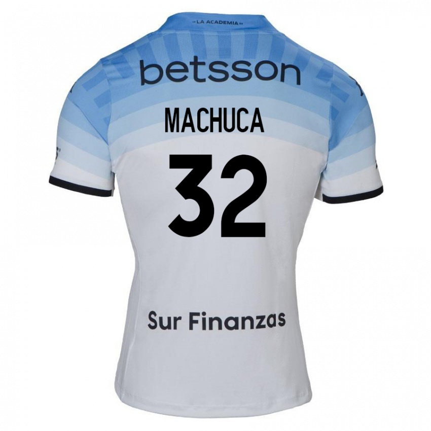 Kinder Elías Machuca #32 Weiß Blau Schwarz Auswärtstrikot Trikot 2024/25 T-Shirt Schweiz