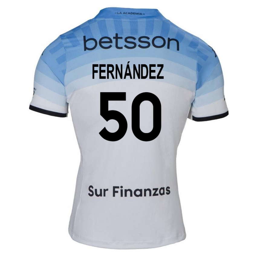 Kinder Román Fernández #50 Weiß Blau Schwarz Auswärtstrikot Trikot 2024/25 T-Shirt Schweiz