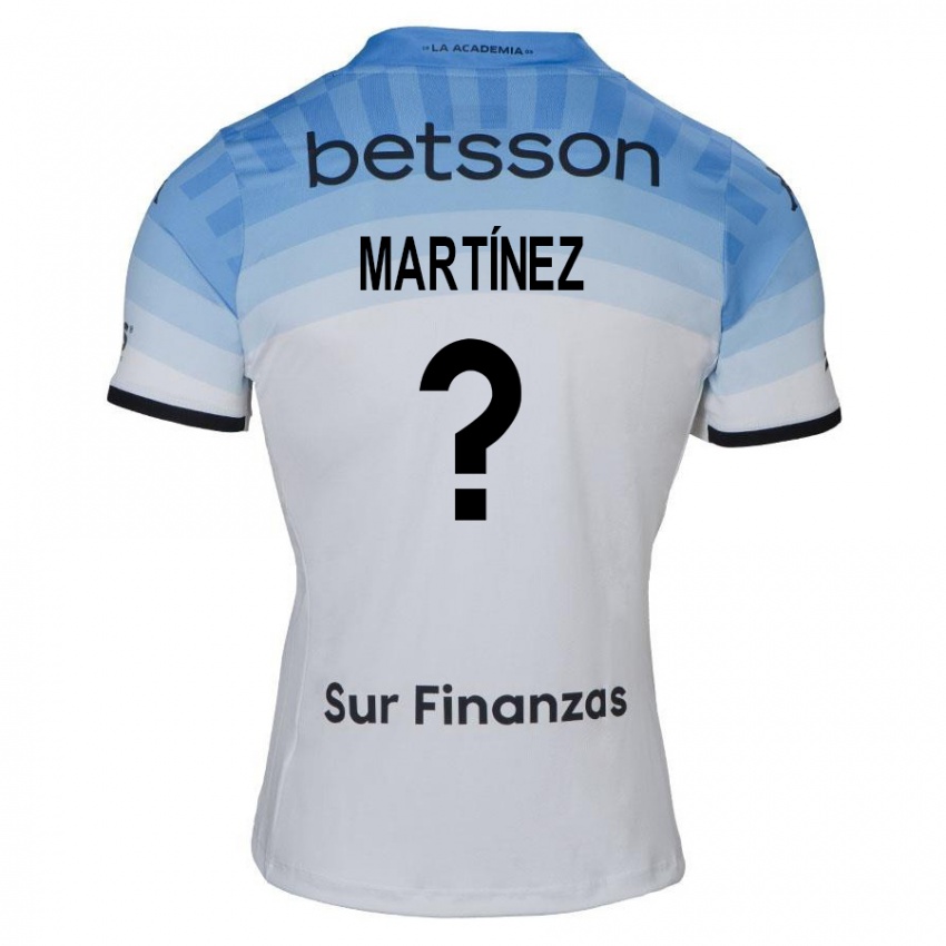 Enfant Maillot Mateo Martínez #0 Blanc Bleu Noir Tenues Extérieur 2024/25 T-Shirt Suisse