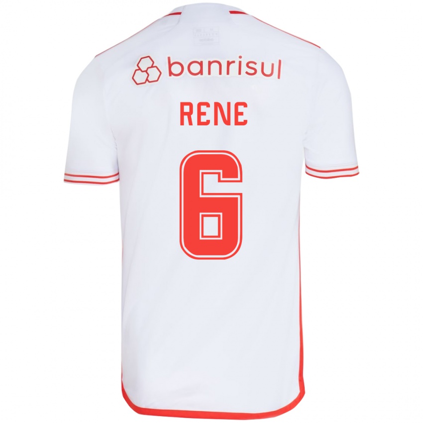 Enfant Maillot Rene #6 Blanc Rouge Tenues Extérieur 2024/25 T-Shirt Suisse