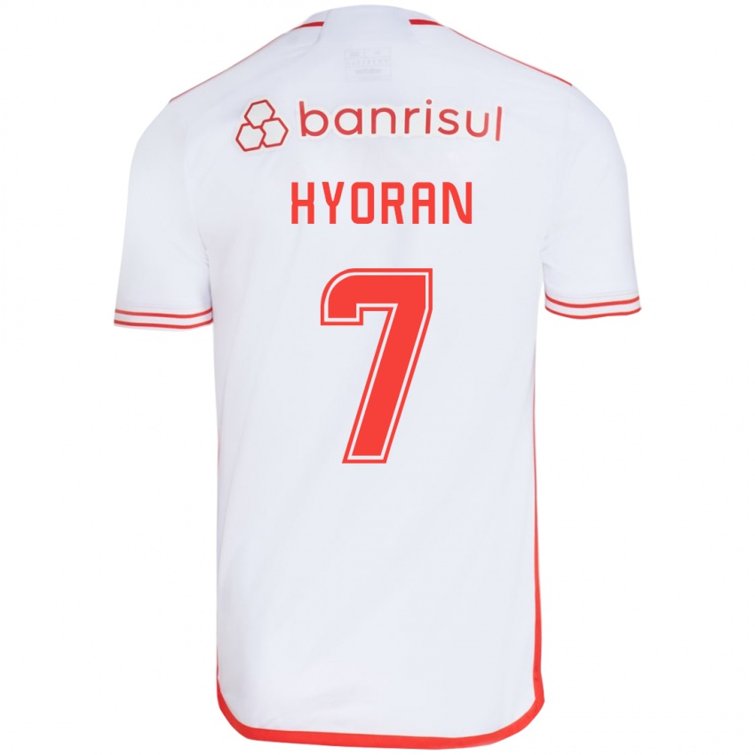 Enfant Maillot Hyoran #7 Blanc Rouge Tenues Extérieur 2024/25 T-Shirt Suisse